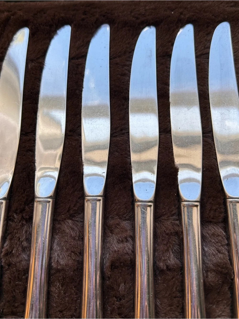 Set of 6 Oneida Repose Stainless Steel Modern Hollow Handle Dinner Knives 9.25in